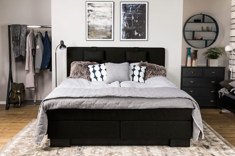 Sänkypaketti Romance Lyx 180x210 - Musta - Huonekalut - Sänky - Jenkkisängyt