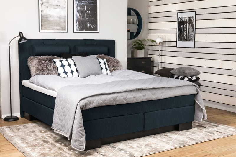 Sänkypaketti Romance Lyx 180x210 - Tummansininen - Huonekalut - Sänky - Jenkkisängyt