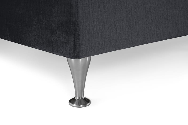 Sänkypaketti Torsö 160x200 - Musta Sametti/Matala Hopea - Huonekalut - Sänky - Jenkkisängyt