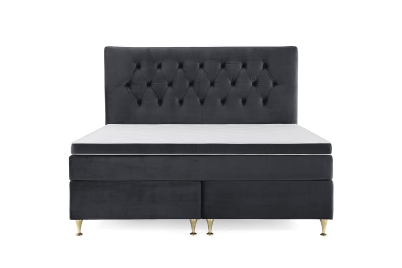 Sänkypaketti Torsö 160x200, Musta Sametti/Matala Kulta