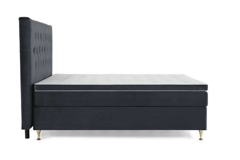 Sänkypaketti Torsö 160x200 - Musta Sametti/Matala Kulta - Huonekalut - Sänky - Parisänky