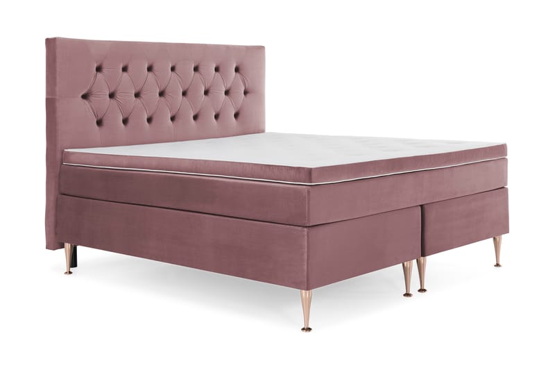 Sänkypaketti Torsö 160x200 - Roosa Sametti/Korkea Rosé - Huonekalut - Sänky - Jenkkisängyt