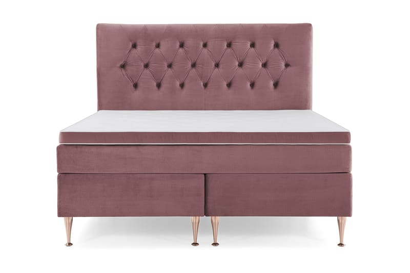 Sänkypaketti Torsö 160x200, Roosa Sametti/Korkea Rosé