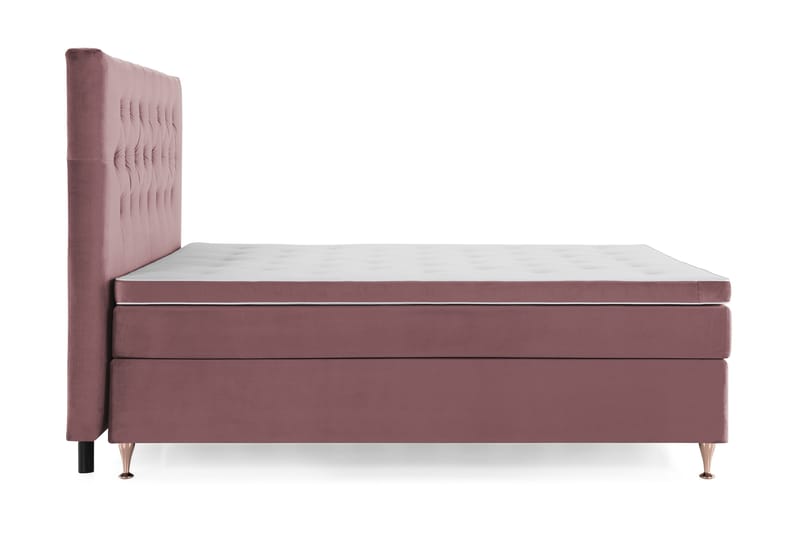 Sänkypaketti Torsö 160x200 - Roosa Sametti/Matala Rosé - Huonekalut - Sänky - Jenkkisängyt