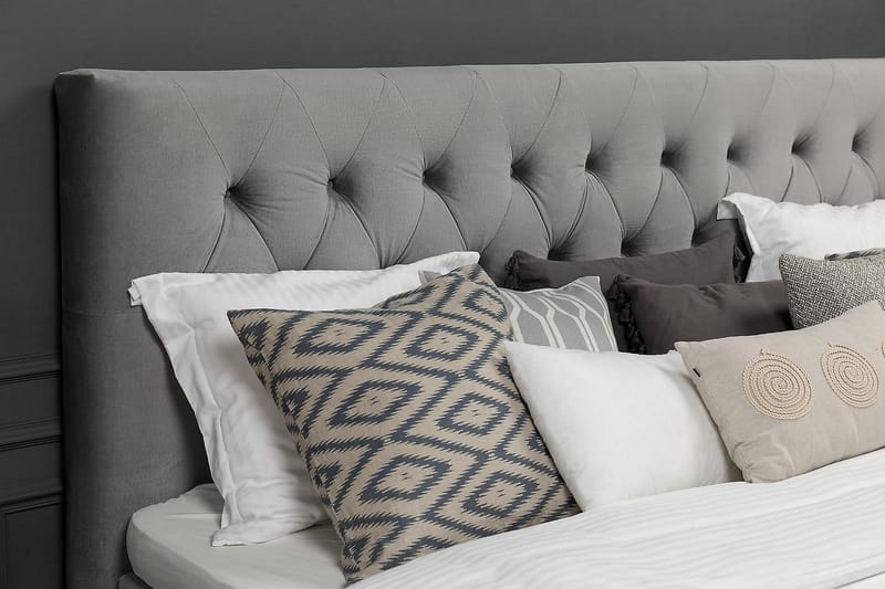 Sänkypaketti Torsö 160x200 - V.harm Sametti/Korkea Hopea - Huonekalut - Sänky - Parisänky