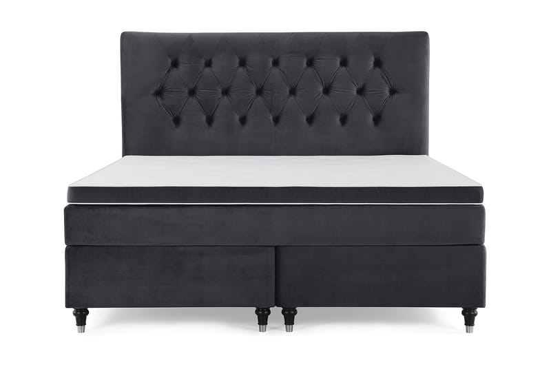 Sänkypaketti Torsö 180x200 - Musta Sametti/Sorvattu - Huonekalut - Sänky - Jenkkisängyt