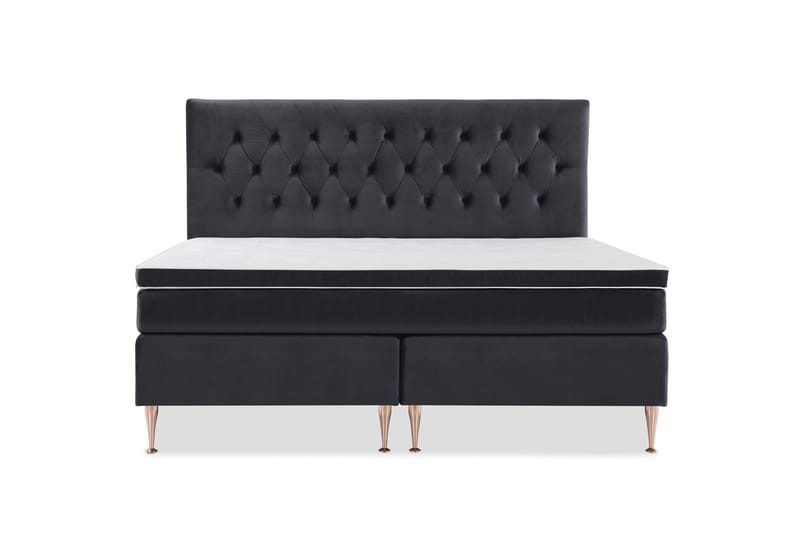 Sänkypaketti Torsö 210x210 - Musta Sametti/Korkea Rosé - Huonekalut - Sänky - Jenkkisängyt