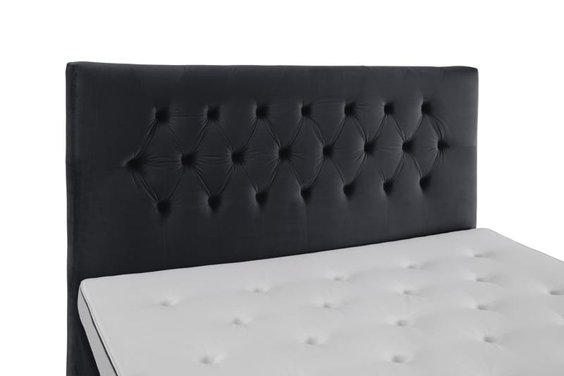 Sänkypaketti Torsö 210x210 - Musta Sametti/Matala musta - Huonekalut - Sänky - Jenkkisängyt