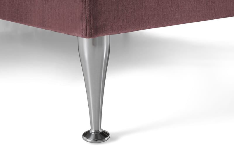 Sänkypaketti Torsö 210x210 - Roosa Sametti/Korkea Hopea - Huonekalut - Sänky - Parisänky