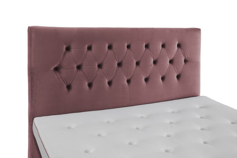 Sänkypaketti Torsö 210x210 - Roosa Sametti/Matala musta - Huonekalut - Sänky - Jenkkisängyt