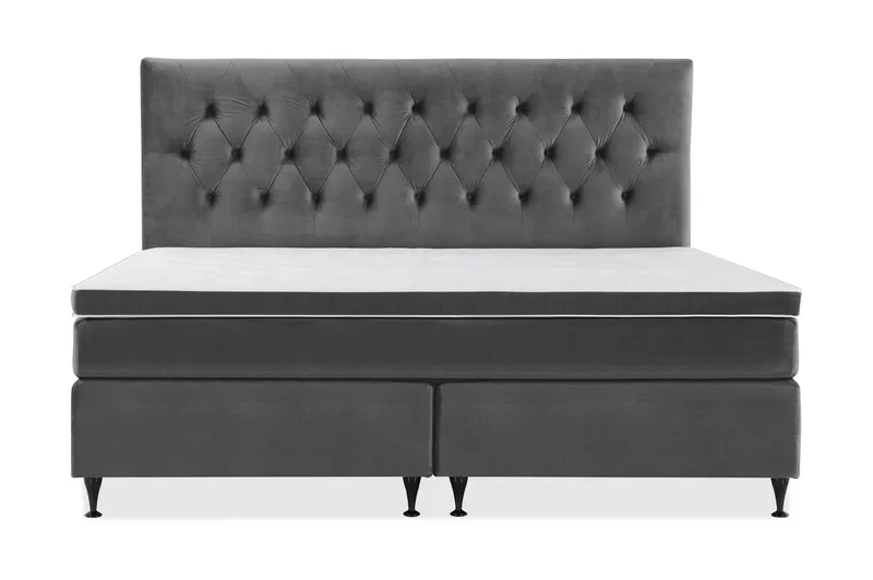 Sänkypaketti Torsö 210x210 - T.harm Sametti/Matala musta - Huonekalut - Sänky - Jenkkisängyt