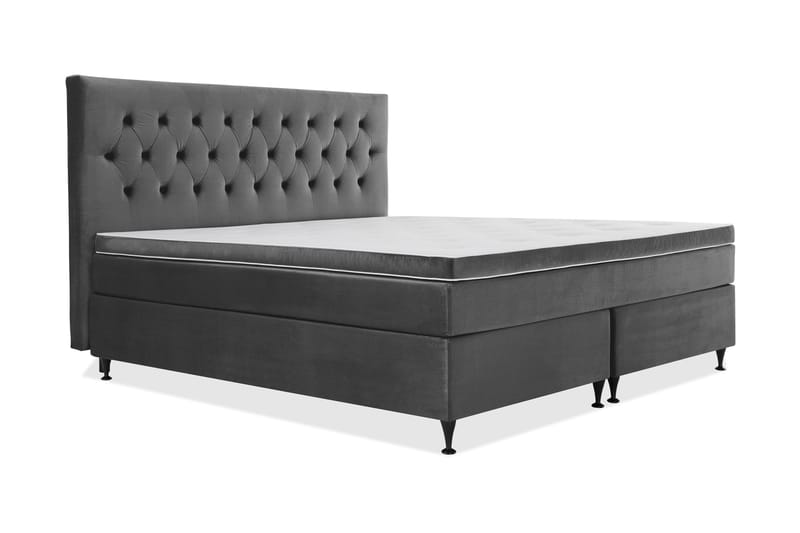 Sänkypaketti Torsö 210x210 - T.harm Sametti/Matala musta - Huonekalut - Sänky - Jenkkisängyt