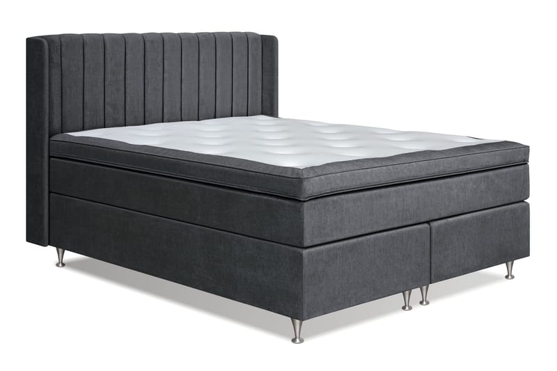 Sänkypaketti Paraiso 180x200 Line Sängynpääty Kiinteä/Medium - Tummanharmaa - Huonekalut - Sänky - Jenkkisängyt
