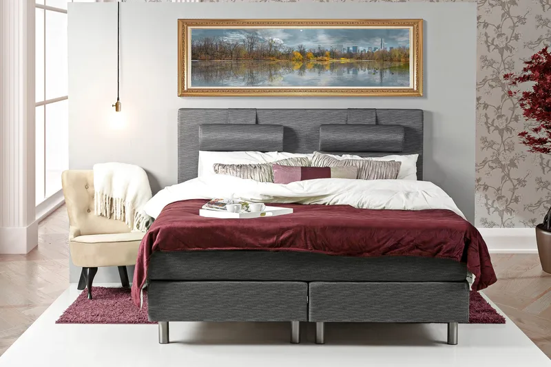 Sänkypaketti Palma 160x200 - Ancona Harmaa - Huonekalut - Sänky - Jenkkisängyt