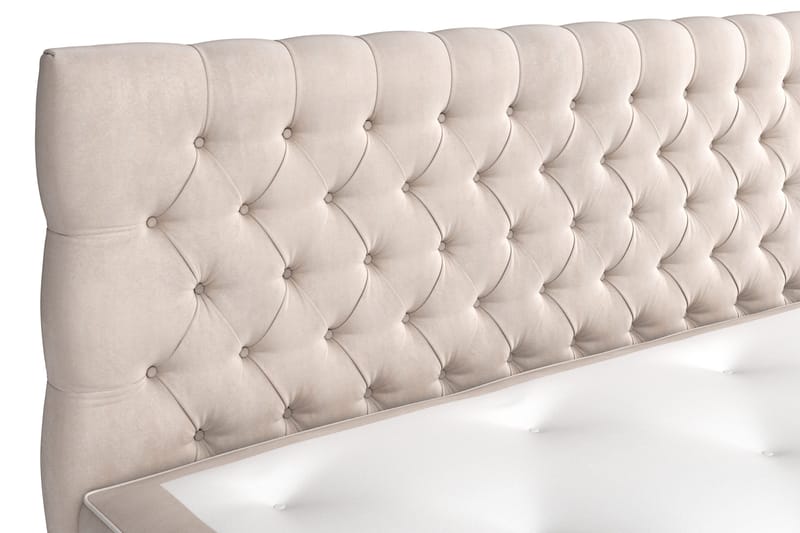 Jenkkisänky Celine 160x200 cm Sametti - Beige - Huonekalut - Sänky - Jenkkisängyt