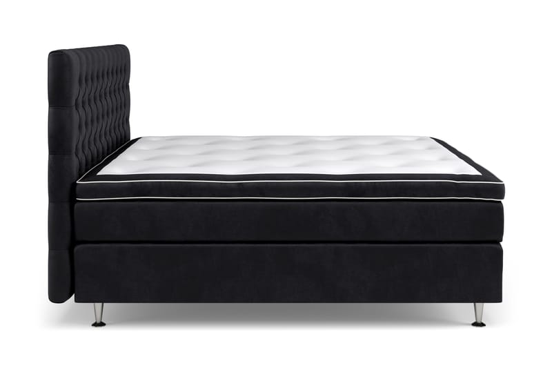 Jenkkisänky Celine 160x200 cm Sametti - Musta - Huonekalut - Sänky - Jenkkisängyt