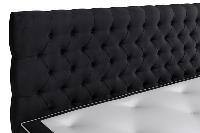 Jenkkisänky Celine 160x200 cm Sametti - Musta - Huonekalut - Sänky - Jenkkisängyt