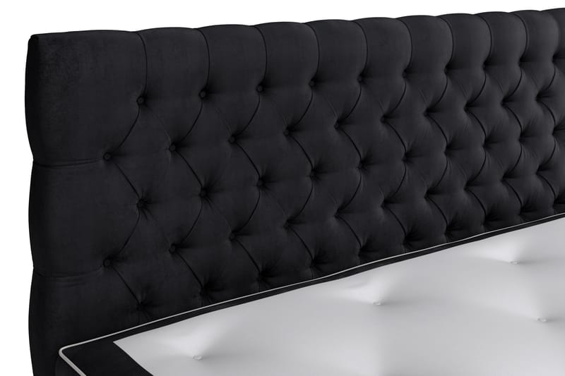 Jenkkisänky Celine 160x200 cm Sametti - Musta - Huonekalut - Sänky - Jenkkisängyt