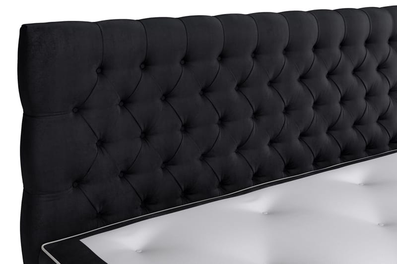 Jenkkisänky Celine 160x200 cm Sametti - Musta - Huonekalut - Sänky - Jenkkisängyt