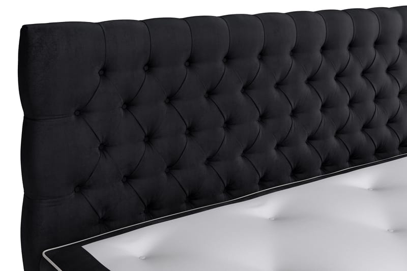 Jenkkisänky Celine 160x200 cm Sametti - Musta - Huonekalut - Sänky - Jenkkisängyt