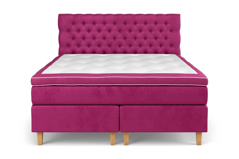 Jenkkisänky Celine 160x200 cm Sametti - Roosa - Huonekalut - Sänky - Jenkkisängyt
