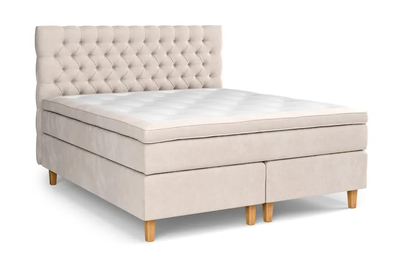 Jenkkisänky Celine 180x200 cm Sametti - Beige - Huonekalut - Sänky - Jenkkisängyt