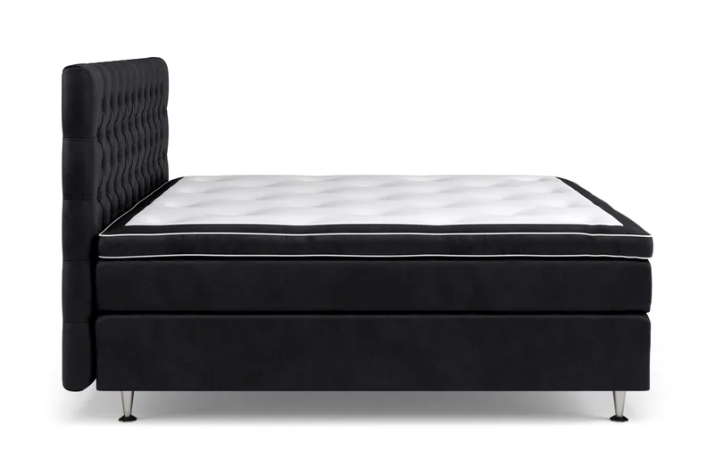 Jenkkisänky Celine 180x200 cm Sametti - Musta - Huonekalut - Sänky - Jenkkisängyt