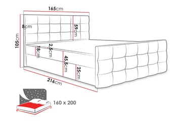 Jenkkisänky Cisy 160x200 cm sängynpäädyllä - Tummanharmaa - Huonekalut - Sänky - Jenkkisängyt