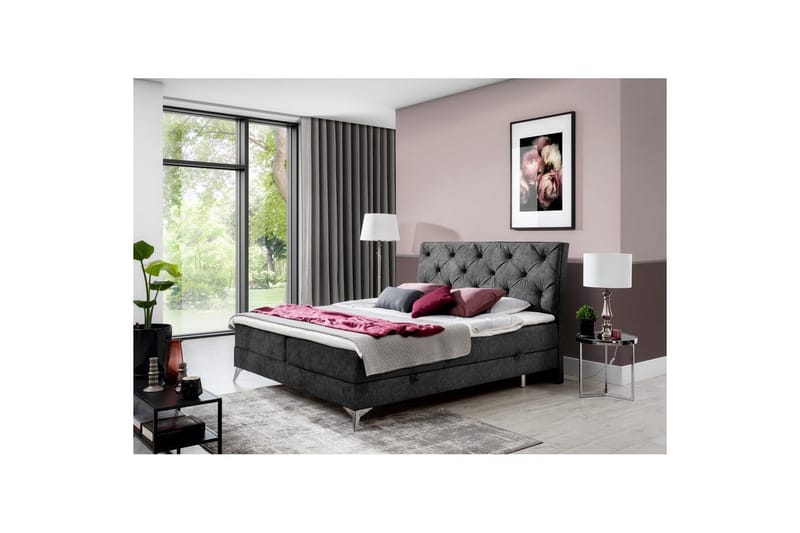 Jenkkisänky Eltap Adel - 140x200 cm, Dora 95, Tummanharmaa - Huonekalut - Sänky - Sängyt säilytystilalla