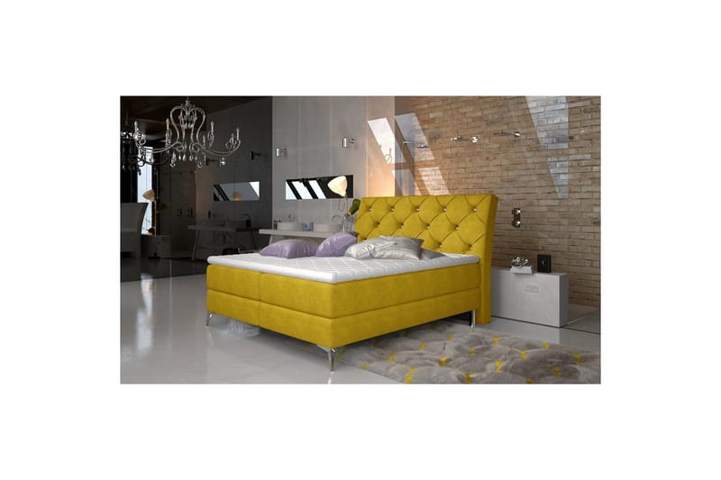 Jenkkisänky Eltap Adel - 160x200 cm, Omega 68, Keltainen - Huonekalut - Sänky - Sängyt säilytystilalla