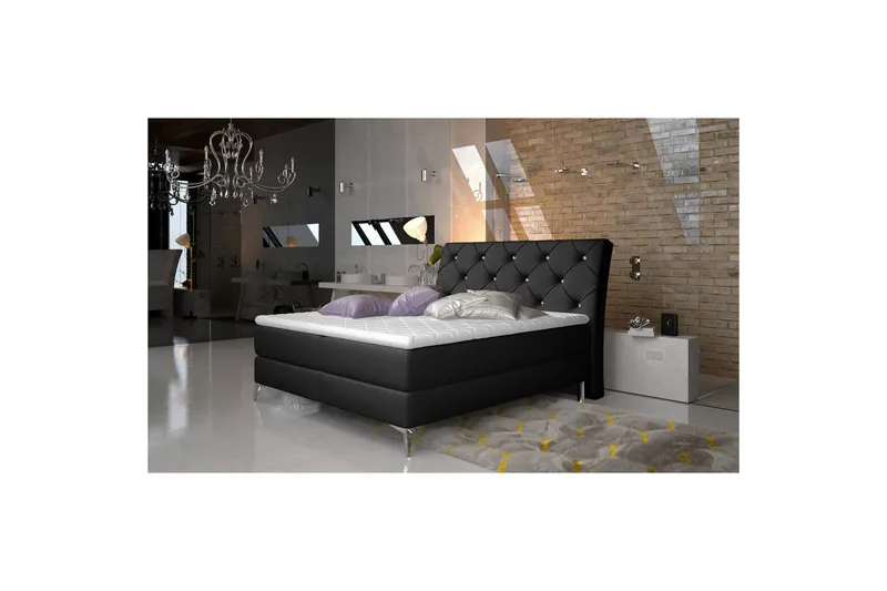 Jenkkisänky Eltap Adel, 180x200 cm, Soft 11, Musta