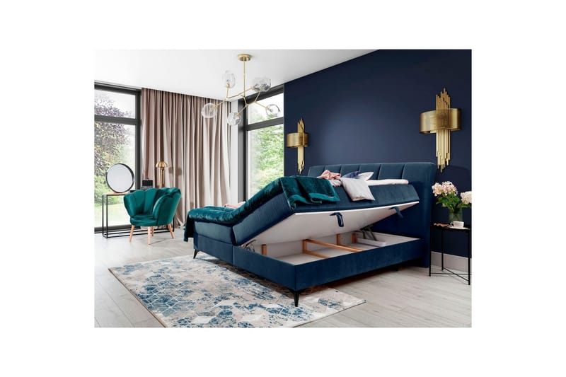 Jenkkisänky Eltap Aderito - 160x200 cm, Monolith 77, Sininen - Huonekalut - Sänky - Sängyt säilytystilalla