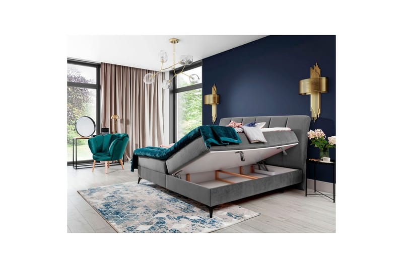 Jenkkisänky Eltap Aderito - 180x200 cm, Jasmine 90, Harmaa - Huonekalut - Sänky - Sängyt säilytystilalla