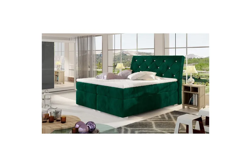 Jenkkisänky Eltap Balvin - 160x200 cm, Kronos 19, Tummanvihreä - Huonekalut - Sänky - Sängyt säilytystilalla