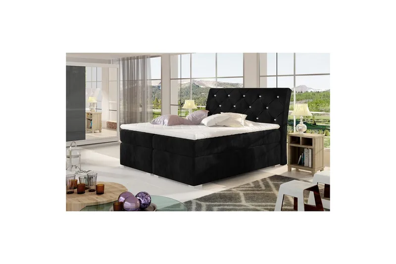 Jenkkisänky Eltap Balvin - 180x200 cm, Kronos 07, Musta - Huonekalut - Sänky - Sängyt säilytystilalla