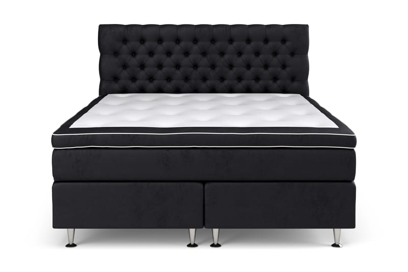 Jenkkisänky Estelle 180x200 cm Sametti - Musta - Huonekalut - Sänky - Sänkypaketti