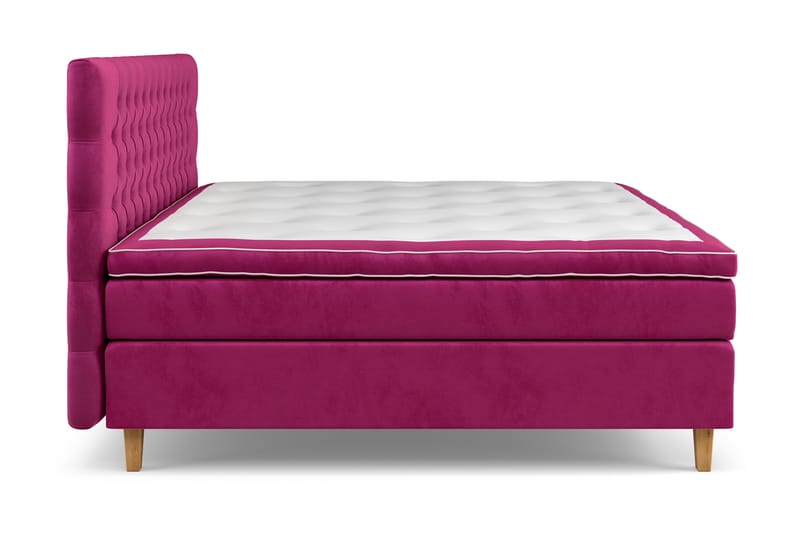 Jenkkisänky Estelle 210x210 cm Sametti - Roosa - Huonekalut - Sänky - Jenkkisängyt
