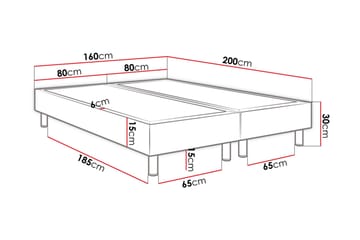 Jenkkisänky Forenza 160x200 cm - Harmaa - Huonekalut - Sänky - Sänkypaketti