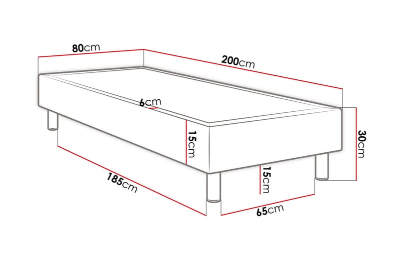 Jenkkisänky Forenza 80x200 cm - Vaaleanpunainen - Huonekalut - Sänky - Sänkypaketti