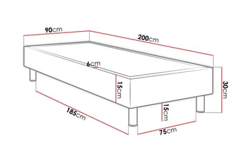 Jenkkisänky Forenza 90x200 cm - Vaaleanpunainen - Huonekalut - Sänky - Sänkypaketti