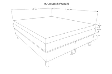 Jenkkisänky Gilius 180x200 - Vaaleanharmaa - Huonekalut - Sänky - Jenkkisängyt