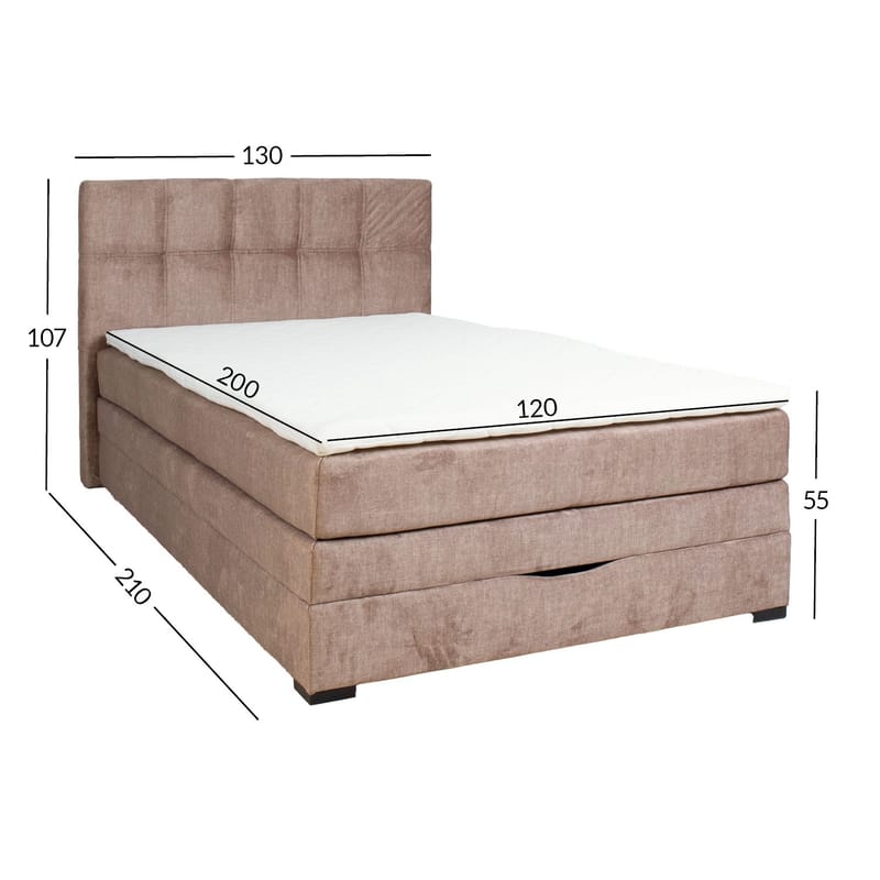 Jenkkisänky Holvik 120x200 cm - beige - Huonekalut - Sänky - Yhden hengen sängyt