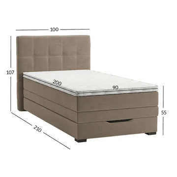 Jenkkisänky Holvik 90x200 cm - beige - Huonekalut - Sänky - Yhden hengen sängyt