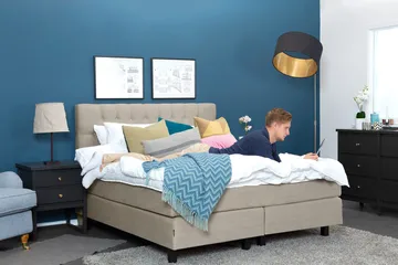 Jenkkisänky IdoIva 160x200 Linoso - Beige - Huonekalut - Sänky - Jenkkisängyt