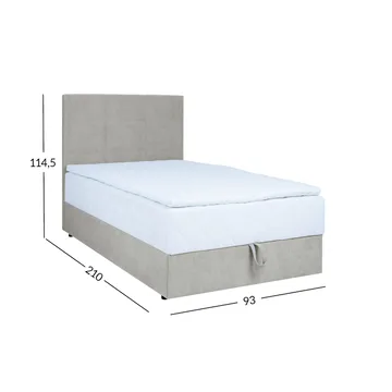 Jenkkisänky Kalen patjalla 90x200 cm - tumma beige - Huonekalut - Sänky - Sängyt säilytystilalla