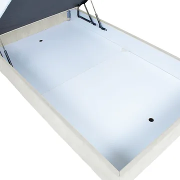 Jenkkisänky Kalen patjalla 90x200 cm - tumma beige - Huonekalut - Sänky - Sängyt säilytystilalla