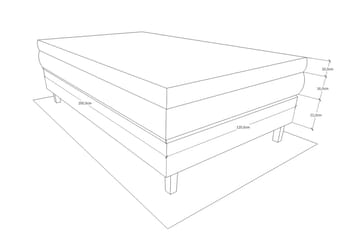 Jenkkisänky Longford 120x200 Kova Polyeetterivaahto - Musta - Huonekalut - Sänky - Yhden hengen sängyt