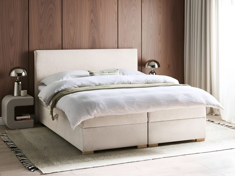 Jenkkisänky Major 160x200 cm - Vaalea beige - Huonekalut - Sänky - Yhden hengen sängyt