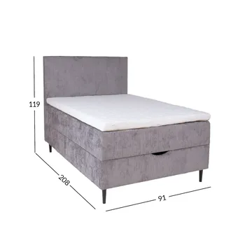 Jenkkisänky Odviks 90x200 cm - Harmaa - Huonekalut - Sänky - Yhden hengen sängyt