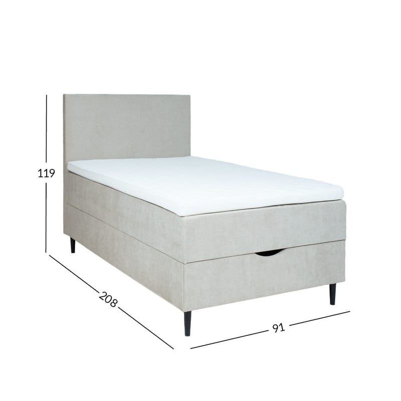 Jenkkisänky Odviks 90x200 cm - Tummanbeige - Huonekalut - Sänky - Yhden hengen sängyt